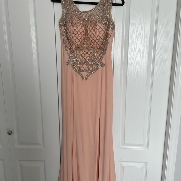 Angela & Alison gown. Size 10. Color Apricot - Picture 2 of 10